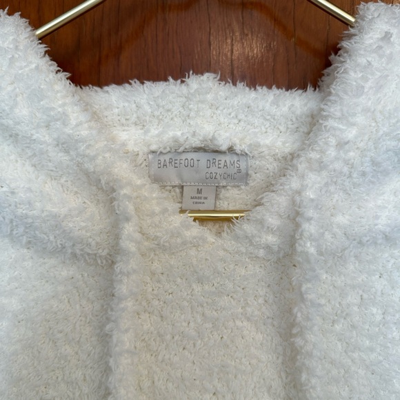Barefoot Dreams Cozychic Teddy Pullover Hoodie White Womens M - Picture 4 of 5